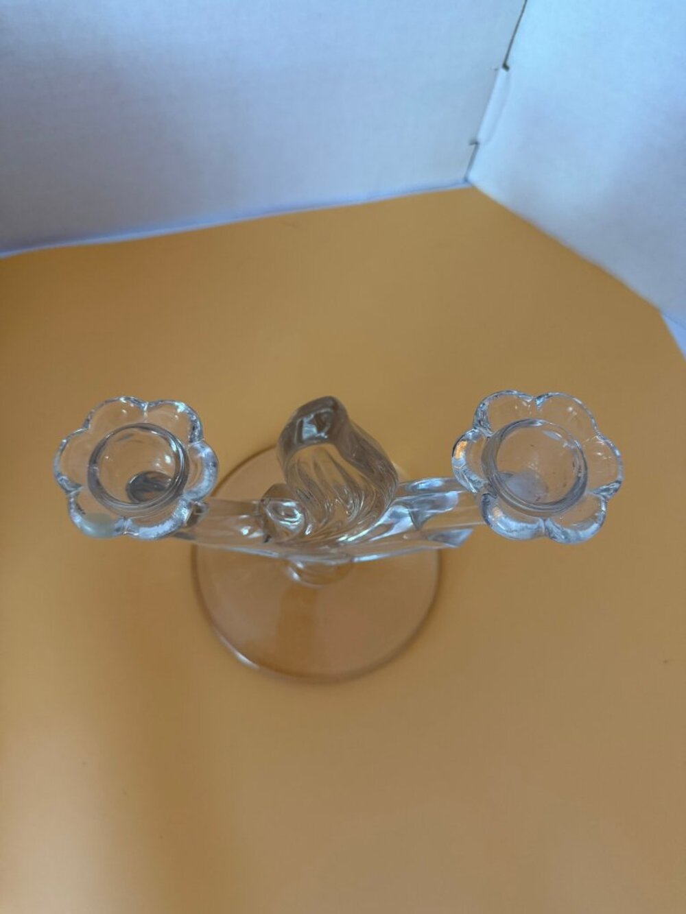 Fostoria Baroque Clear Glass 2-Light Candelabra Pair 6 Inch #2496